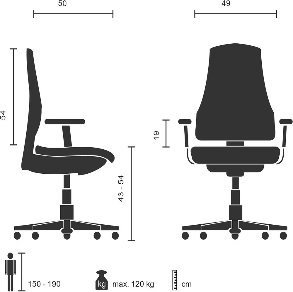 Hjh Office Enco 810030 sulankstoma biuro kėdė, audinys/tinklelis, juoda, sulankstomas atlošas, pasukama kėdė su juosmens atrama
