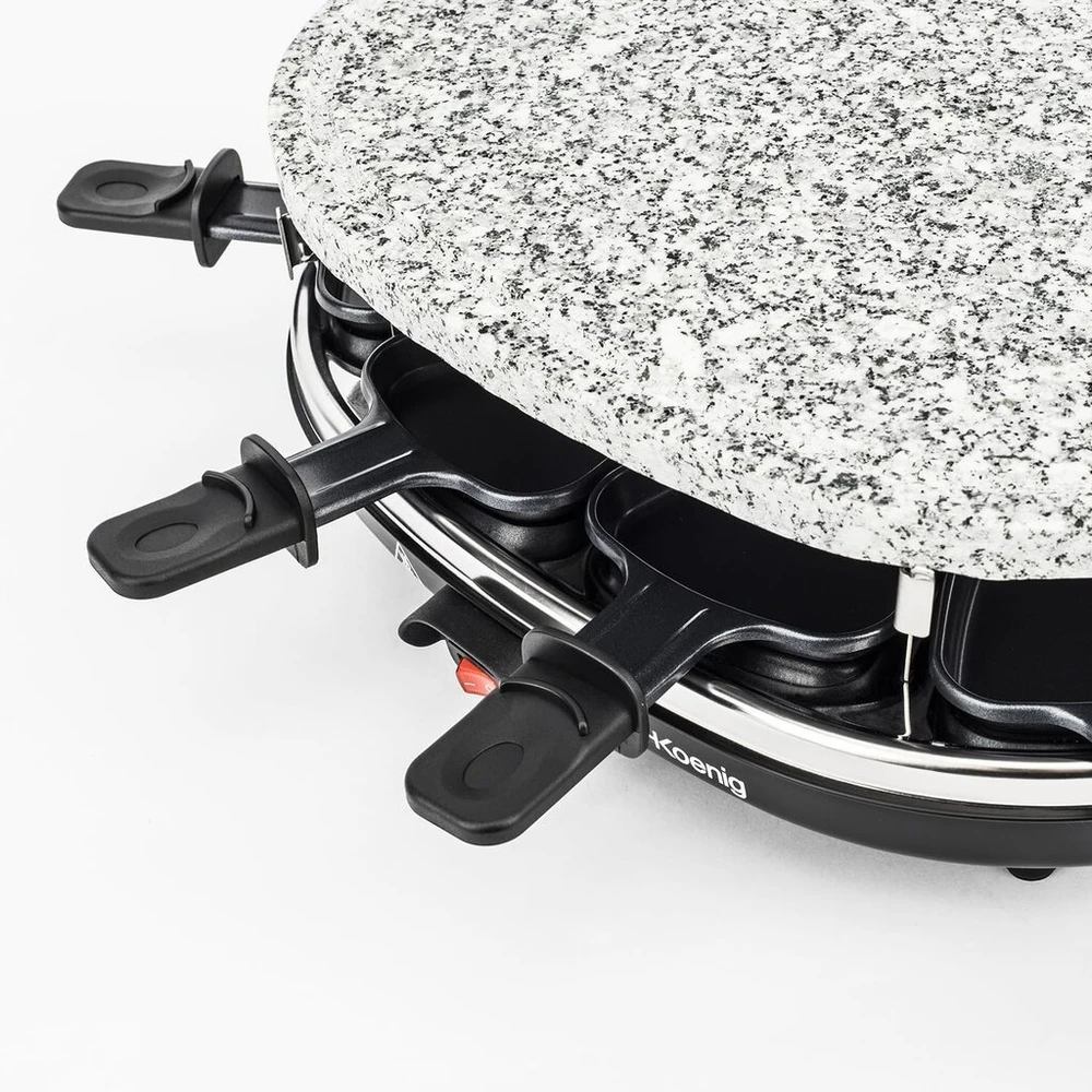 Gertuvė H.koenig Rp85 raclette grilis 8 asmenims su granito akmeniu, 900 W