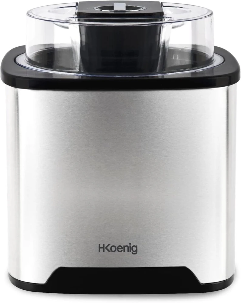 H.koenig Srb80 Ledų gaminimo aparatas, talpa 2 l, 12 W, nerūdijantis plienas, paruošimas per 30–40 min., 30 aps./min., automatinis išjungimas, skaidrus dangtis, išimamas indas, sidabrinis