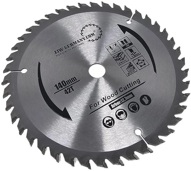 Black & Decker Hm pjūklo diskas 140 x 2,6 x 12,7 dantys = 42 w, skirtas juodas & decker arba peugeot, pramoninė kokybė pagal din en 847-1
