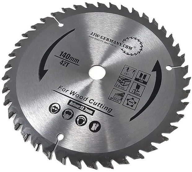 Black & Decker Hm pjūklo diskas 140 x 2,6 x 12,7 dantys = 42 w, skirtas juodas & decker arba peugeot, pramoninė kokybė pagal din en 847-1