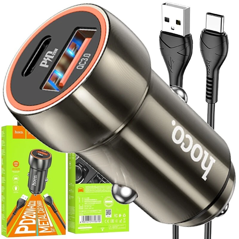 Hoco Galingas greitas usb įkroviklis type c usb-c pd 20w qc3.0 18w + kabelis