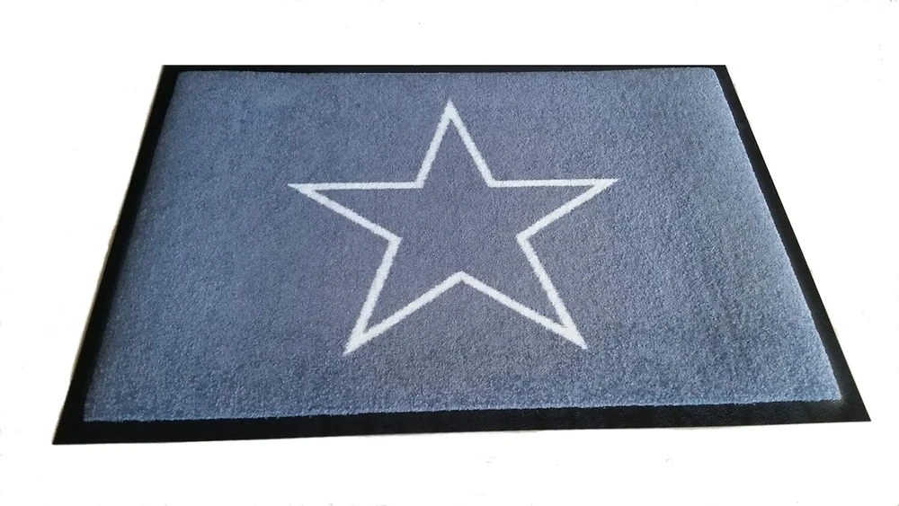 Hogaca prabangus durų kilimėlis 60 x 40 cm, sunkus, aukščiausios kokybės, 650 g, pagamintas Vokietijoje, tamsiai pilkas, su žvaigždžių kontūrais