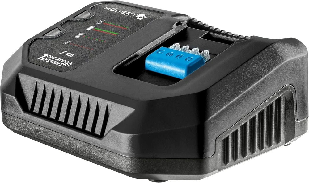 Högert technik akumuliatorinis smūginis gręžtuvas-suktuvas, 18 v, 50 nm sukimo momentas, 2,0 ah akumuliatorius, 4 a įkroviklis, metalinė pavara, led apšvietimas, betonui, medžiui ir metalui