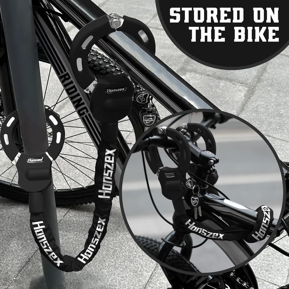 Honszex E-scooter spyna, dviračio spyna su raktu, 92 cm, spalvingos aukštos apsaugos spynos, dviračio spyna, elektrinių dviračių ir elektrinių paspirtukų priedai