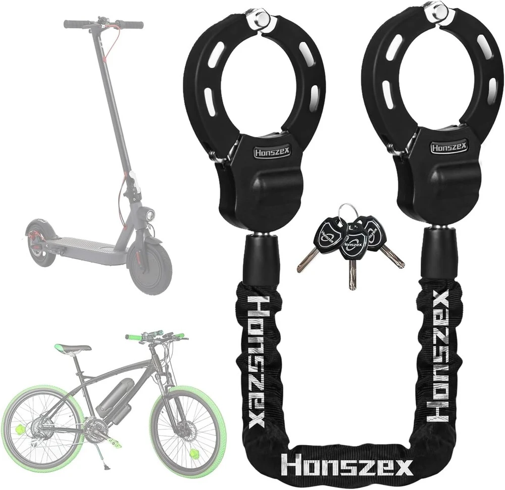 Honszex E-scooter spyna, dviračio spyna su raktu, 92 cm, spalvingos aukštos apsaugos spynos, dviračio spyna, elektrinių dviračių ir elektrinių paspirtukų priedai