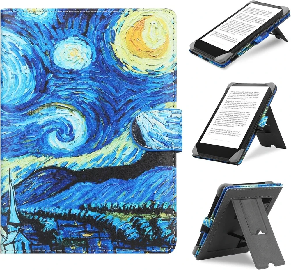 Hoyixi universalus dėklas 6,8 colio, 7 colių Kindle elektroninių knygų skaitytuvams, suderinamas su Paperwhite 2024-2019/kobo Clara Hd/kobo Clara 2e odinis stovas apsauginis dėklas 6-6,8 colio Pocketbook/tolino/sony