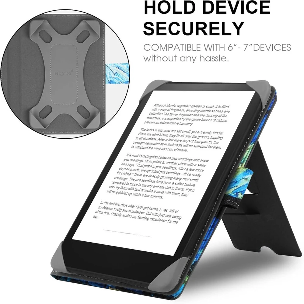 Hoyixi universalus dėklas 6,8 colio, 7 colių Kindle elektroninių knygų skaitytuvams, suderinamas su Paperwhite 2024-2019/kobo Clara Hd/kobo Clara 2e odinis stovas apsauginis dėklas 6-6,8 colio Pocketbook/tolino/sony