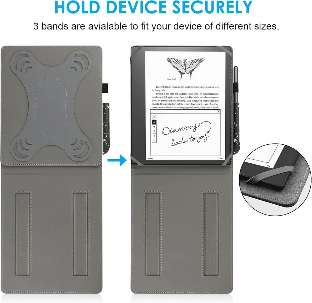 Hoyixi universalus dėklas, skirtas 10.2 colių Introducing Kindle Scribe (2024 ir 2022 m. leidimas) / 10.3 colių Kobo Elipsa Ereader 2021, sulankstomas vertikalus atverčiamas stovas, apsauginis dėklas su rašiklio laikikliu - Constellation
