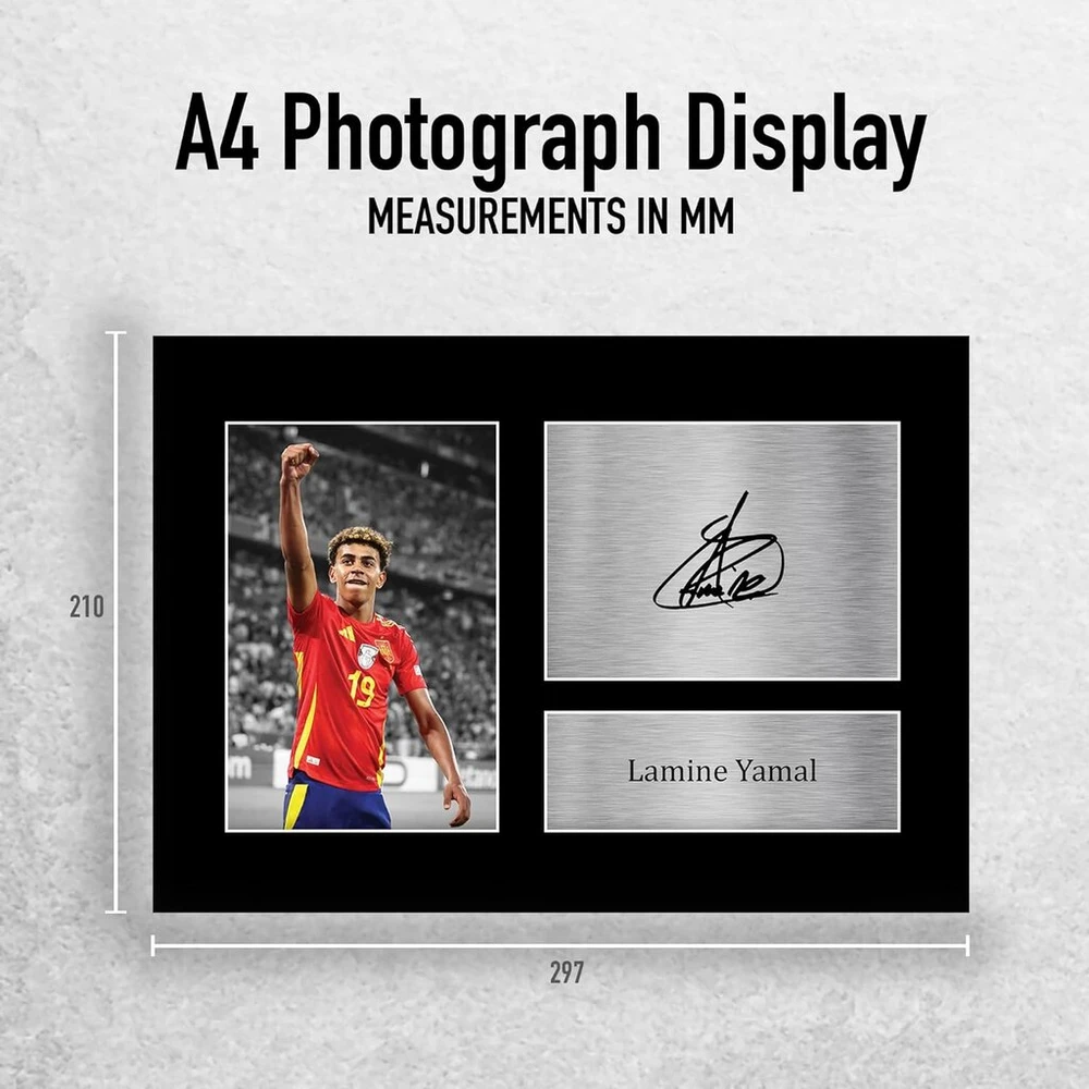 Plakatas Hwc Trading Lamine Yamal Ispanijos dovanos, atspausdintas autografuotas nuotrauka futbolo gerbėjams ir gerbėjams - A4
