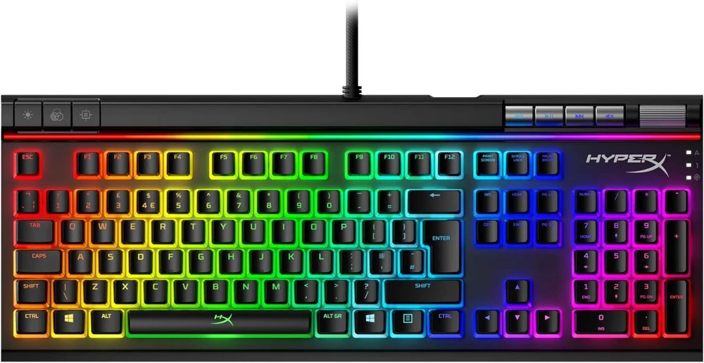 Klaviatūra Hyperx Pudding Keycaps - pilnas klavišų rinkinys - Abs - Uk išdėstymas - Oem profilis - juodas