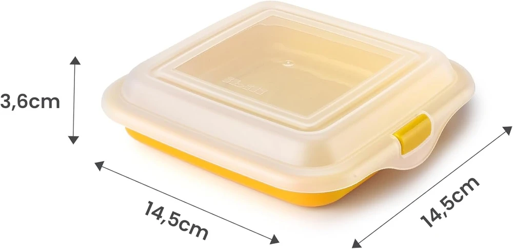Ibili - sumuštinių, sūrio, dešrelių laikiklis, 14.5 x 3.6 cm, be Bpa plastiko, daugkartinis, geltonas