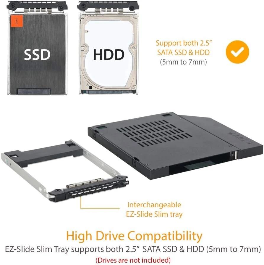 Icy Dock sata hot swap mobilusis dėklas 2.5 colio (6.4 cm) ssd/hdd - notebook ultra slim odd tougharmor mb411spo-2b
