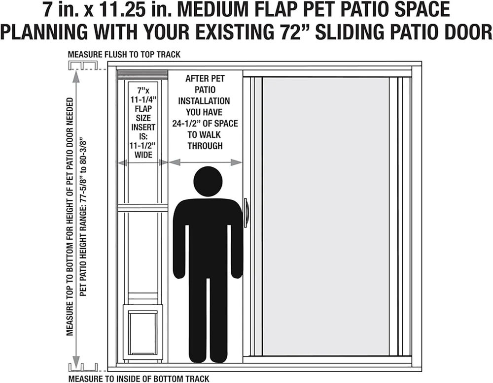 Ideal_pet_products aliumininės modulinės terasos durys augintiniams, baltos, vidutinės, atvarto dydis 7" x 11.25"