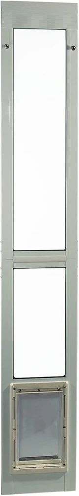 Ideal_pet_products aliumininės modulinės terasos durys augintiniams, baltos, vidutinės, atvarto dydis 7" x 11.25"