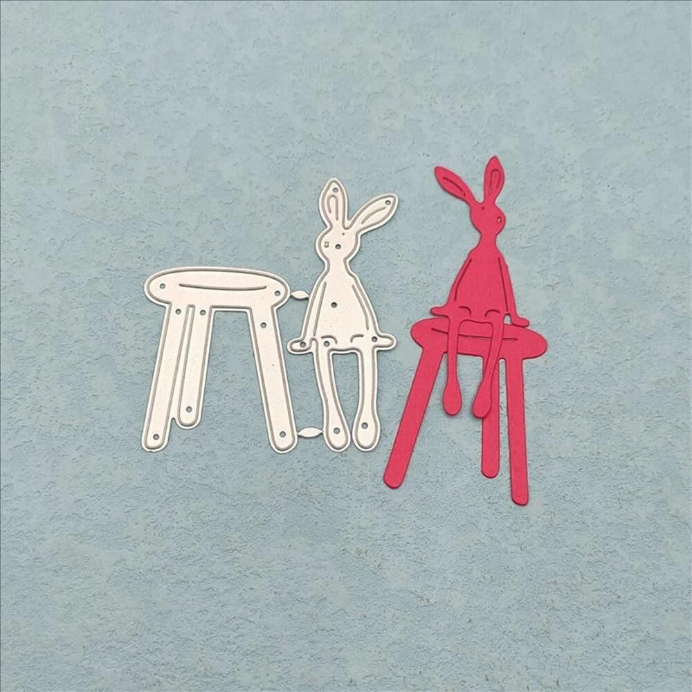 Ifude pjovimo štampai medžio apskritimo rėmas ir triušio rinkinys - pjovimo štampai "pasidaryk pats" scrapbooking'ui ir kortelių gamybai