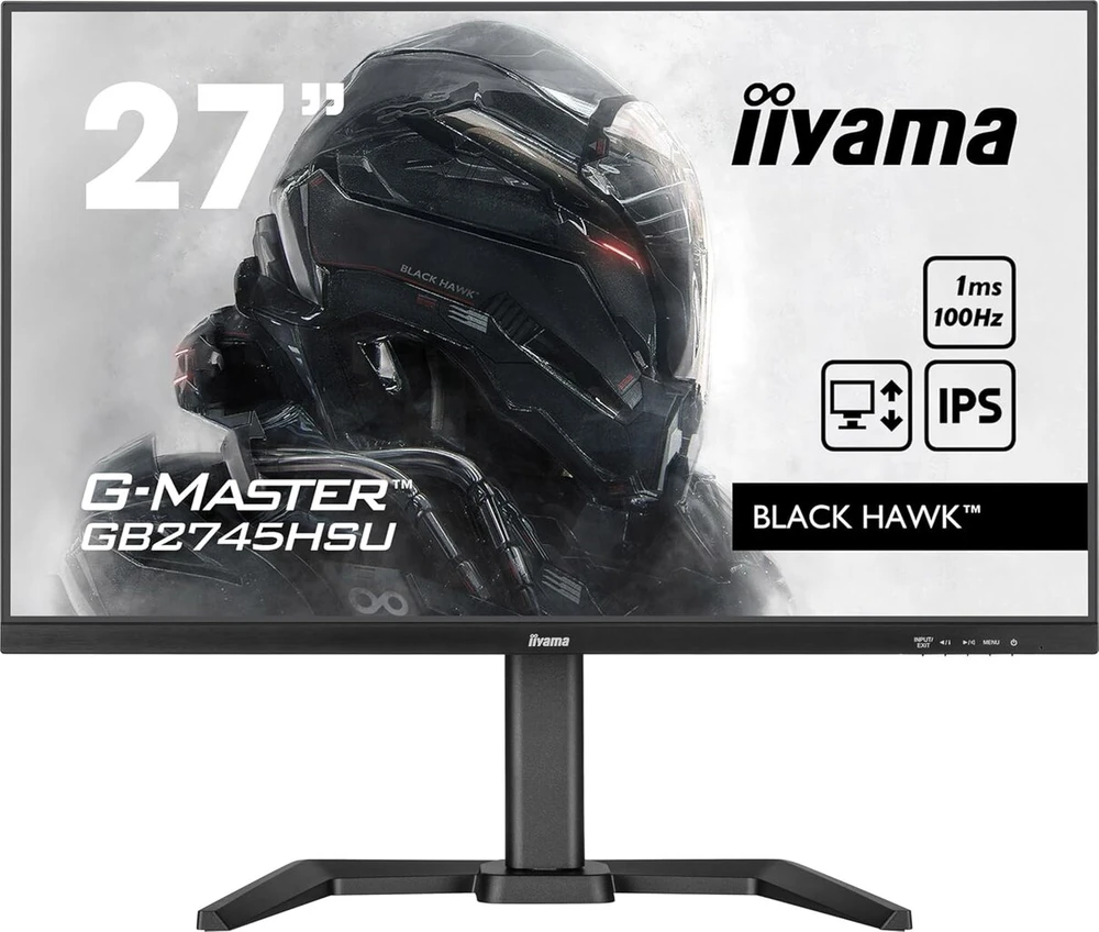 Iiyama G-master Juodas Hawk Gb2745hsu-b2 68.5 cm 27 colių Ips Led žaidimų monitorius Full Hd 100hz Hdmi Dp Usb 2.0 1ms Adaptive Sync aukščio reguliavimas Pivot Juodas