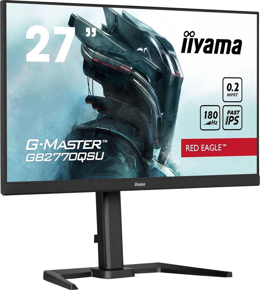 Monitorius Red Eagle Iiyama Raudona Eagle G-master Gb2770qsu-b6 27 colių Led Fast Ips Wqhd 180 Hz Freesync
