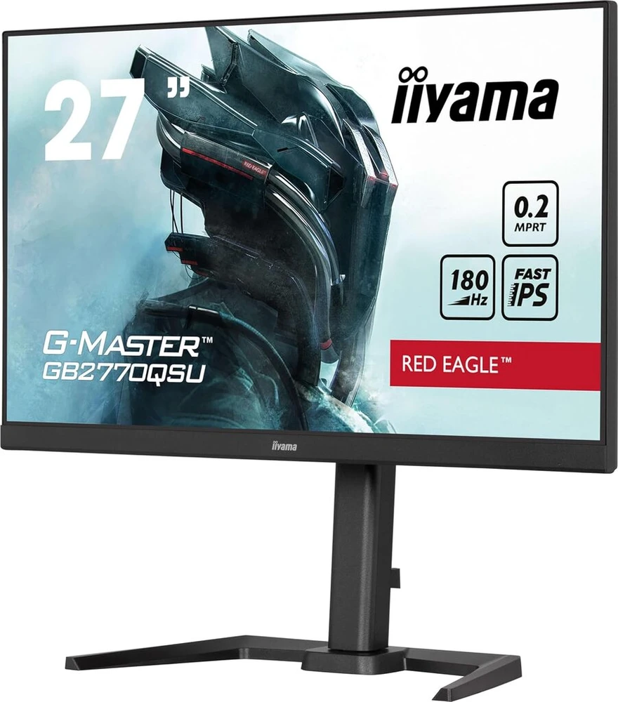 Monitorius Red Eagle Iiyama Raudona Eagle G-master Gb2770qsu-b6 27 colių Led Fast Ips Wqhd 180 Hz Freesync