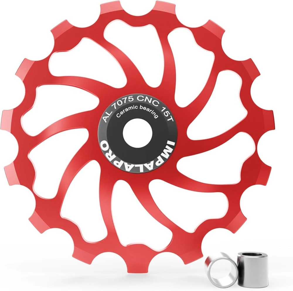 Impalapro dviračio pavarų perjungimo ratukai 15t/17t al7075 cnc su keraminiais guoliais - dviračio galinio pavarų perjungiklio skriemulys - shimano galinio pavarų perjungiklio ritinėlis - dviračio galinis pavarų perjungiklis - pavarų ratai