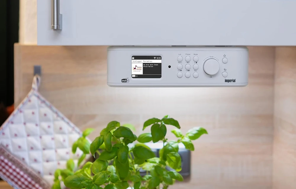 Imperial Dabman i460 - internetinis radijas/dab+ (transliavimo paslaugos, montuojamas po spintele/ant sienos, bluetooth siuntimas/gavimas, įrašymas per usb, viešbučio režimas) - baltas