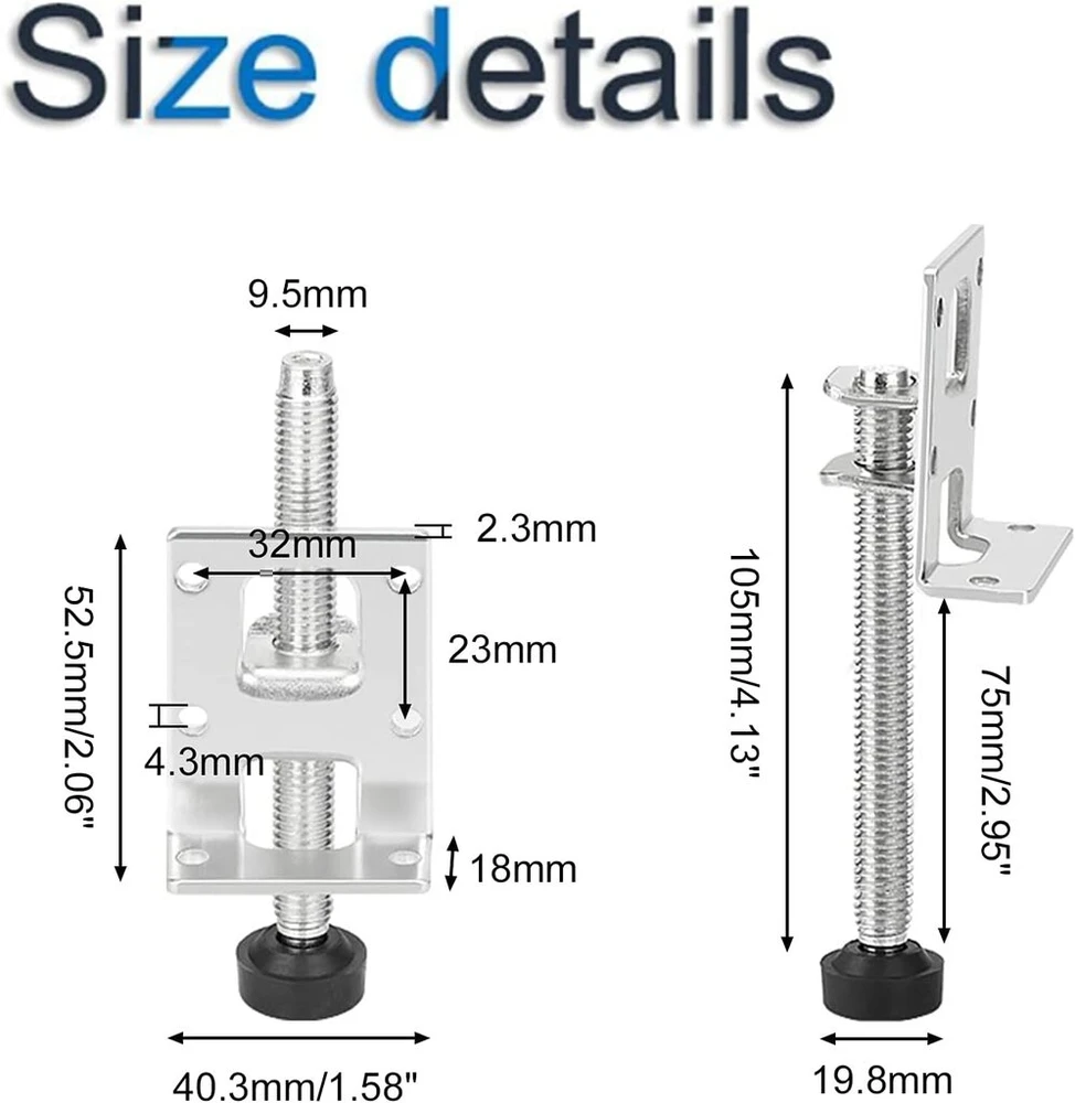 Increway Leveling Feet, 4 vnt. didelio atsparumo baldų lygintuvai, reguliuojamos lygiavimo kojelės, baldų kojelės stalui, spintelėms (3" reguliuojamo aukščio)