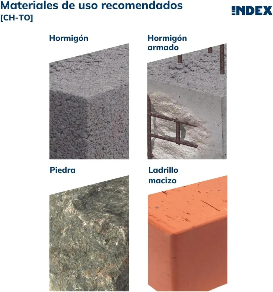 Index Anchor Fixing Systems Ch tvirtinimo sistema – 15 vnt. Antigiro rinkinys didelėms apkrovoms (danga, 6,8 mm šešiabriaunis varžtas – M6 x 60 mm, skersmuo 8 mm)