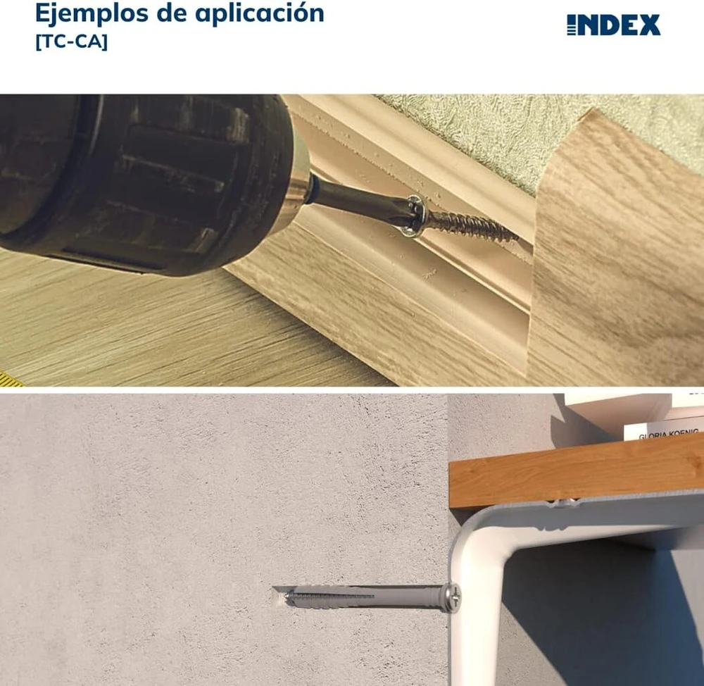 Index Fixing Systems Tc-ca – 100 vnt. varžtų rinkinys su įsukamu ir įleidžiamu galvos dangos sluoksniu (poliamidas 6.6), Tcca08140