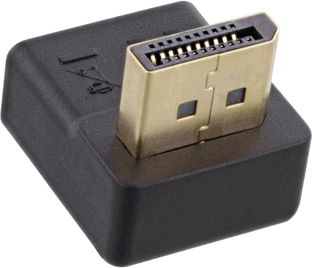 Inline® Displayport adapteris - Displayport jungtis, tėviška / moteriška - užlenktas į viršų