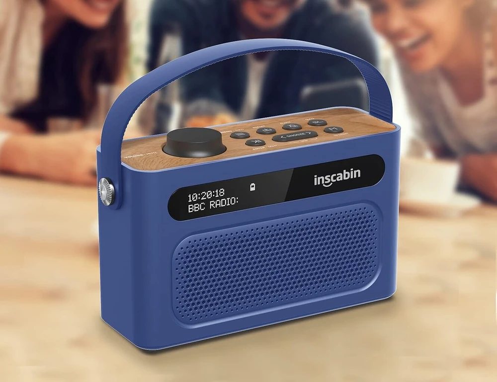 Kompiuterio kolonėlės Inscabin M60 nešiojamas Dab/dab + Fm skaitmeninis radijas/nešiojama belaidė kolonėlė su bluetooth/stereo garsas/dvigubas garsiakalbis/dvigubas žadintuvas/baterija/gražus dizainas (mėlyna)