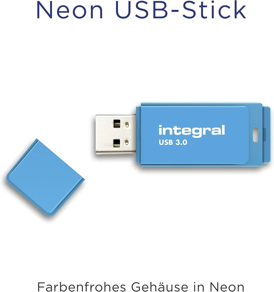 Integral 64gb Neon Mėlyna Usb 3.2 Gen 1 Flash Drive
