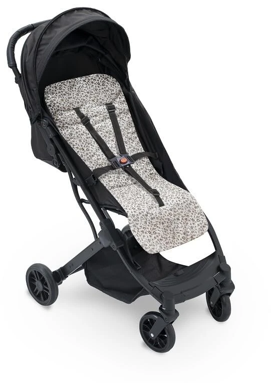 Interbaby - Don Algodón universalus reversible sėdynės užvalkalas - Vichy pilkas arba gėlių kolekcija - vasarinis vežimėlio ir automobilinės kėdutės pagalvėlė