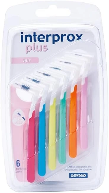 Interprox Plus Mix tarpdančių šepetėliai - Tynex pluoštas, įvairiaspalviai, 6 vnt.