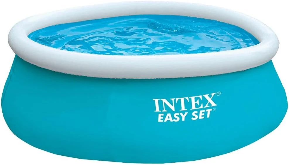 Intex Easy Set baseinas - antžeminis baseinas - vaikams, 183 cm x 183 cm x 51 cm ir saulės uždangalas baseinui - saulės uždangalas - skersmuo 244 cm - skirtas Easy Set baseinui