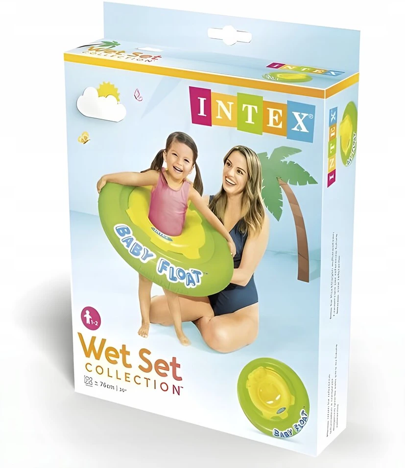 Intex Vaikiškas mokomasis plaukimo ratas, vaikiška plaukimo sėdynė 76cm