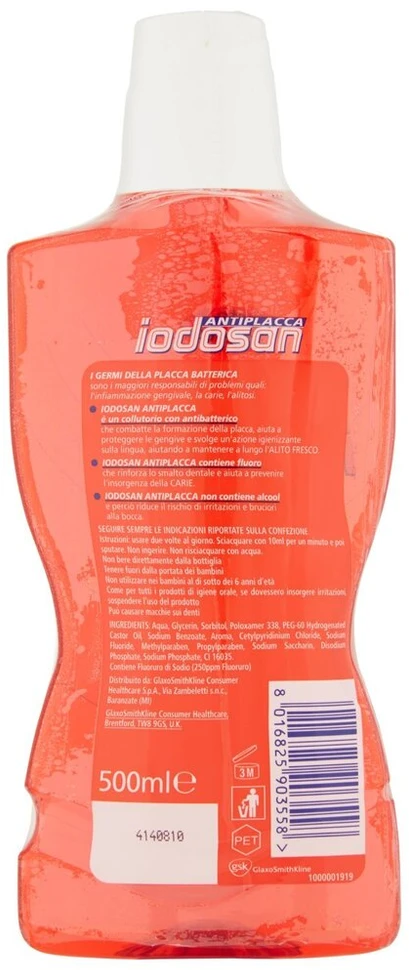Iodosan burnos skalavimo skystis nuo apnašų, 500 ml
