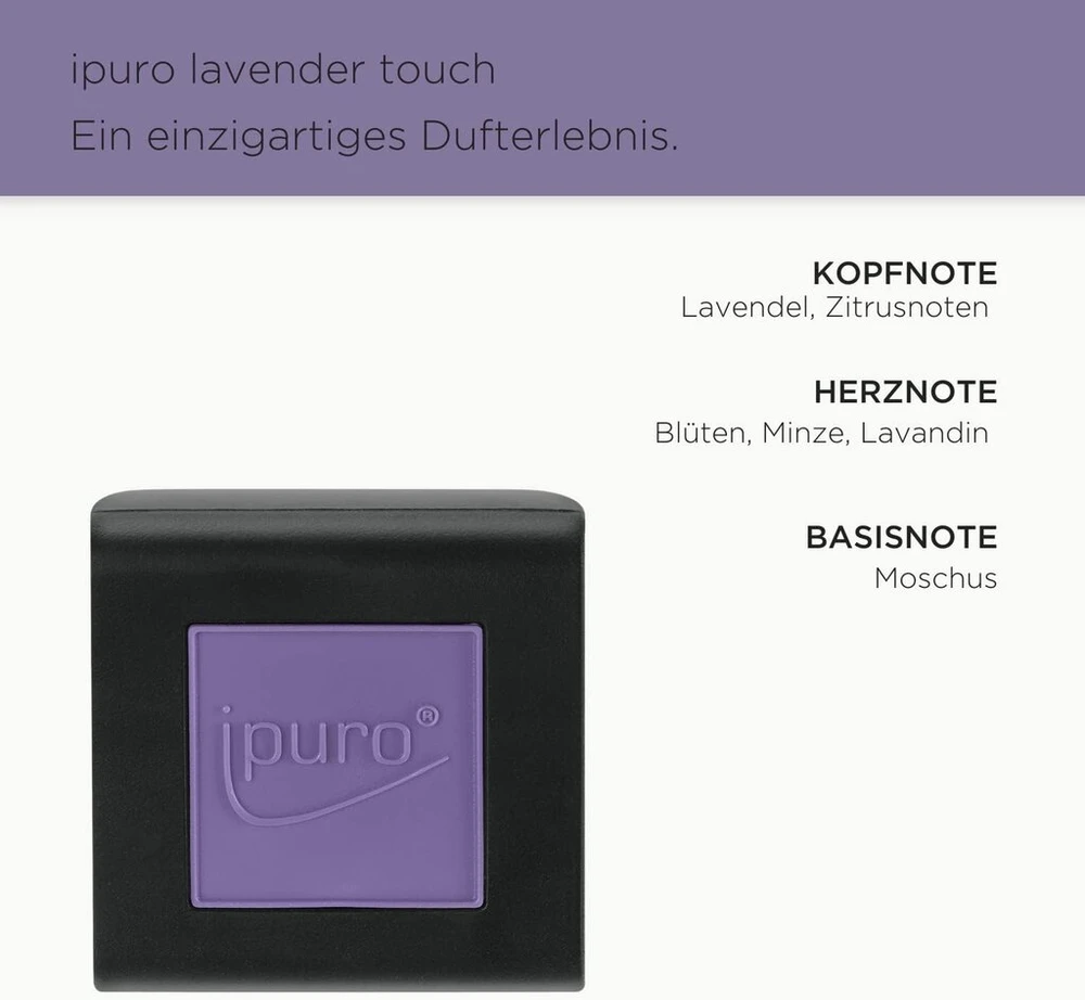 Ipuro - gaivinantis ipuro Lavender Touch automobilio kvapas - subtilus automobilio oro gaiviklis su raminančiomis levandų natomis - automobilio oro gaiviklis puristinei kvapo patirčiai iki 3 mėnesių