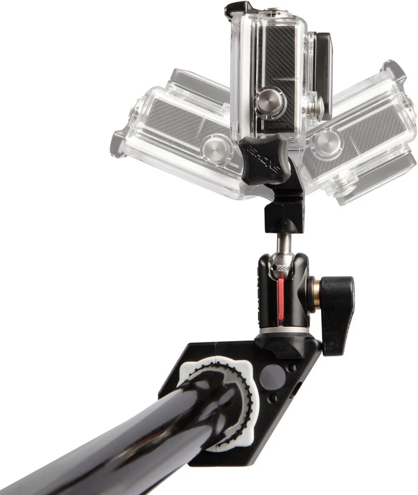 Ishoxs Bullbar Pro-x 23 veiksmo kameros motociklo vairo laikiklis profesionalus aliuminio laikiklis, tinkamas Gopro Hero ir suderinamoms kameroms, vamzdžio skersmuo 19–23 mm, juodas