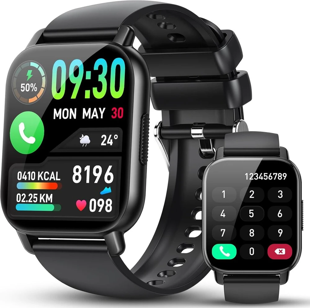 Išmanusis laikrodis moterims ir vyrams 1.85 colių Hd išmanusis laikrodis su telefono funkcija, 112+ sporto režimų sportinis laikrodis su širdies ritmo monitoriumi / miego monitoriumi, Ip68 vandeniui atsparus fitneso laikrodis su informacijos priminimu, sk