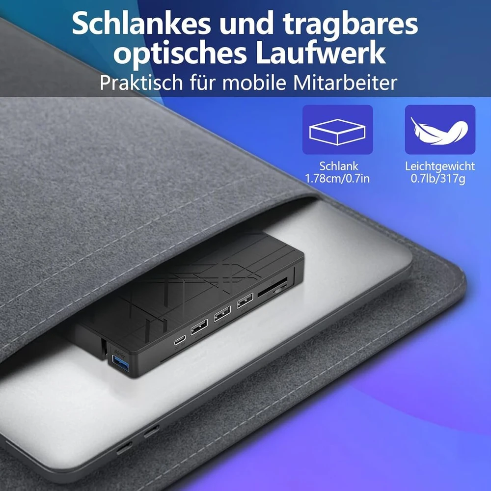 Išorinis Agptek Cd/dvd įrenginys Usb 3.0, 4x Usb, 2x kortelių skaitytuvas