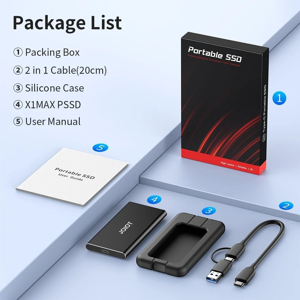 Kietasis diskas Išorinis Ssd diskas 512gb, Usb-c 3.2 Gen 2x2, 2000mb/s
