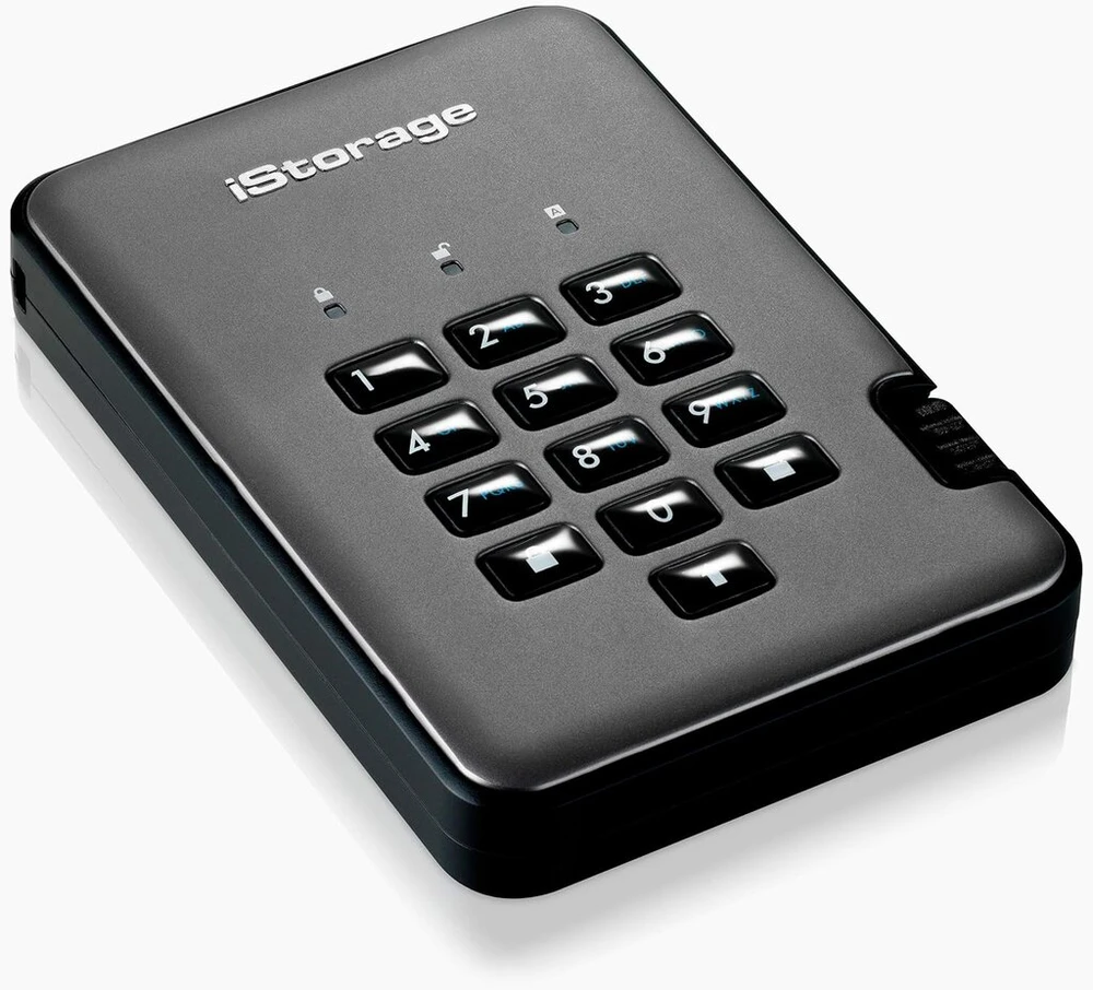 Istorage Is-dap2-256-1000-c-g 1tb Diskashur Pro2 Usb 3.1 saugus nešiojamas užšifruotas išorinis kietasis diskas