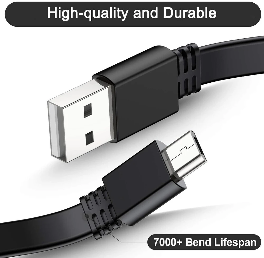 Itramax Micro Usb kabelis, 3 m, 2 vnt. pakuotė, 10 pėdų Micro Usb įkrovimo kabelis, maitinimo laidas, skirtas Neos Smartcam, Yi Nest Cam, vidaus ir lauko Blink Xt kamerai, Furbo Dog, Arlo Q, Netvue, XBOX One valdikliui Wyze