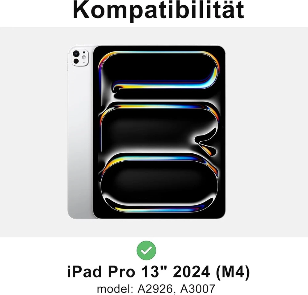 Iveoppe klaviatūra, skirta ipad pro 13 colių 2024 (m4), dėklas su klaviatūra, skirtas ipad pro 7-os kartos, magnetinė 7 spalvų apšvietimo bluetooth qwertz klaviatūra, skirta ipad pro 7 gen(m4) 13 colių 2024, rožinė