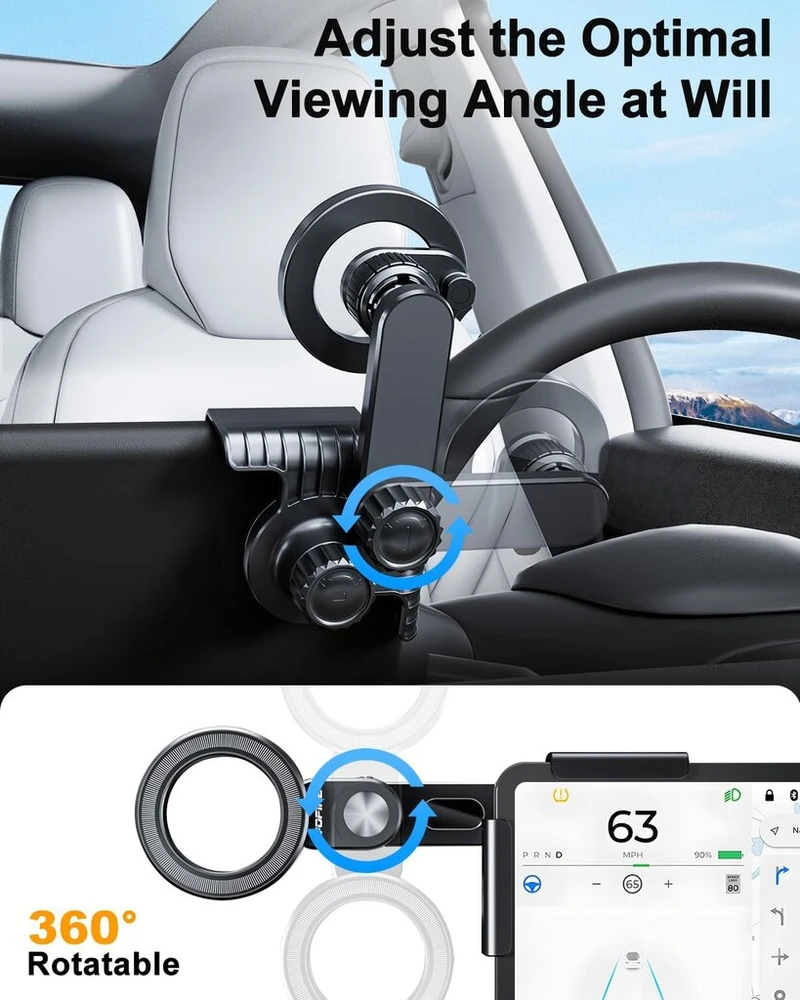 Iyofine telefono laikiklis, skirtas Tesla Model Y priedams 2024, nereikalaujantis klijų, Magsafe magnetinis automobilinis telefono laikiklis Tesla Model 3/y/s/x/cybertruck priedams (skirtas Model