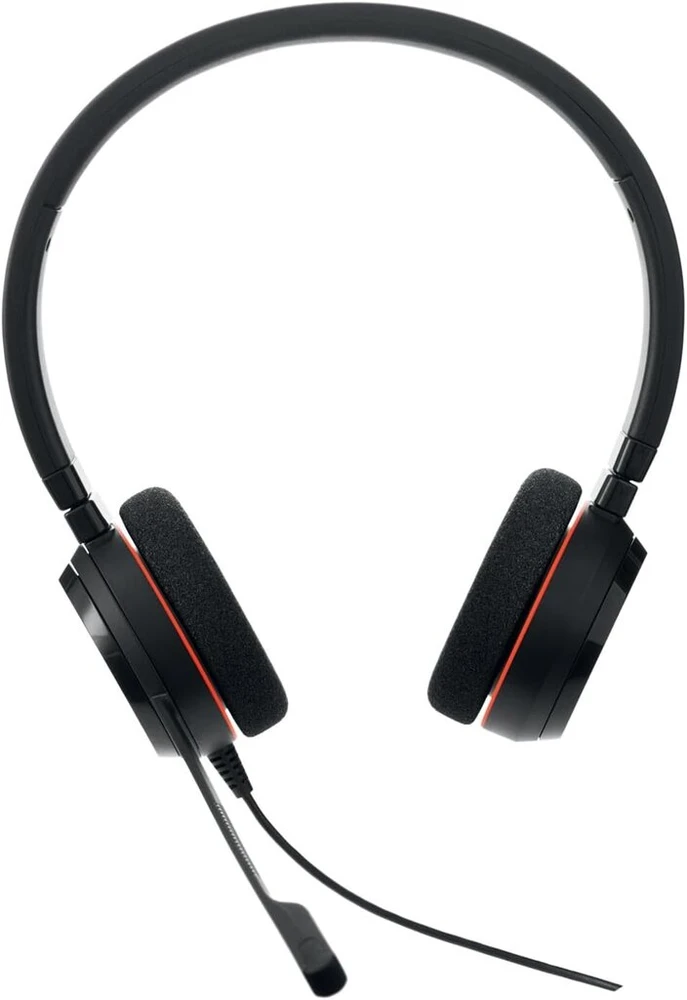 Jabra Evolve 20 Stereo Ausinės - Microsoft Certified ausinės, skirtos Voip programinei įrangai su pasyviu triukšmo slopinimu - Usb-c/a - juodos