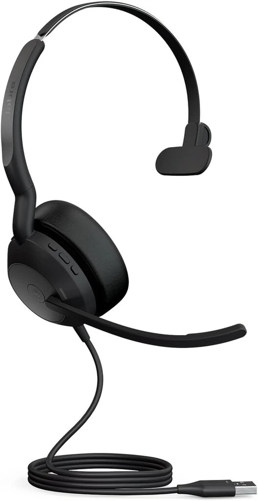 Jabra Evolve2 50 - laidinės mono ausinės su oro komfortu - aktyvus triukšmo slopinimas (anc) - sertifikuota Ms Teams - suderinama su kitomis platformomis - juoda