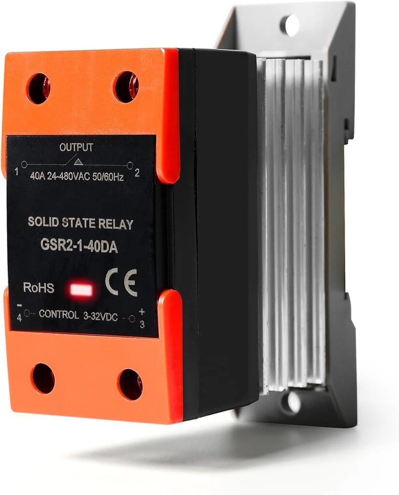 Jadeshay Solid State Relay, Ssr relė Solid State Relay Dc valdymas Ac vienfazė Din bėgelio tvirtinimas su aušintuvu pramoninei automatikai Gsr2-1(40da)