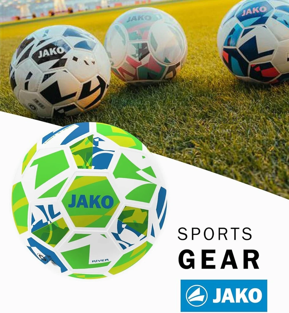 Jako Lightball River kamuolys, balta/neoninė žalia/neoninė geltona, 4 (290 g)