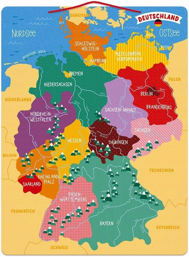 Janod, medinis magnetinis Vokietijos žemėlapis, 79 detalės, J05477